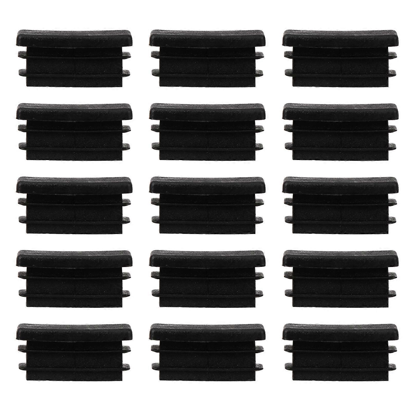 100 Stück Möbelbeinstopfen, Quadratische Pvc-kunststoff-abdeckkappen, Rohrstopfen, Endkappen-3x2cm-black