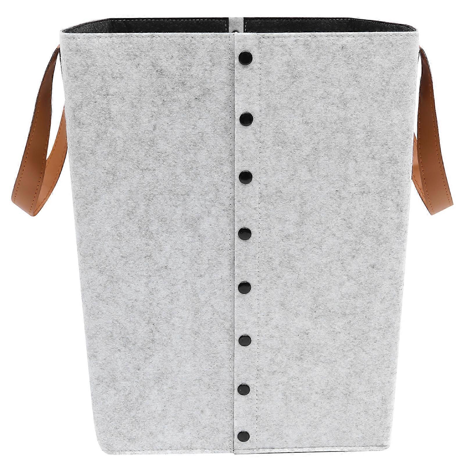 Wäschekorb Mit Griff, Aus Filzstoff, Faltbarer Wäschekorb, Aufbewahrungstasche-42x30x30cm-light Grey
