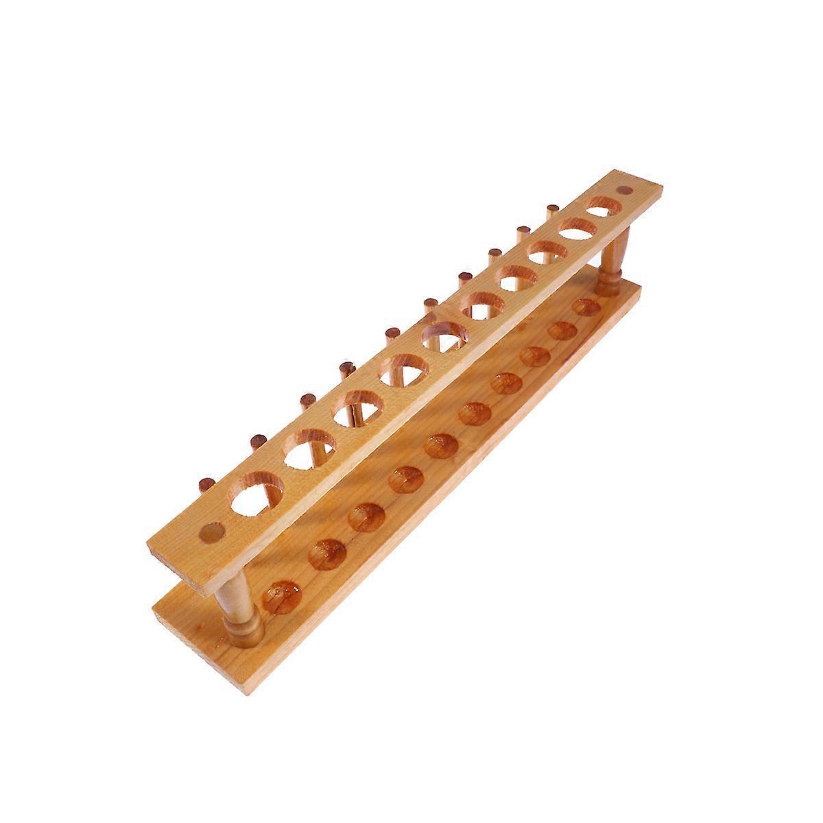 Holz-reagenzglasständer Mit 10 Belüftungsöffnungen, Rohrständer, Schullaborbedarf-35.6x6.4cm