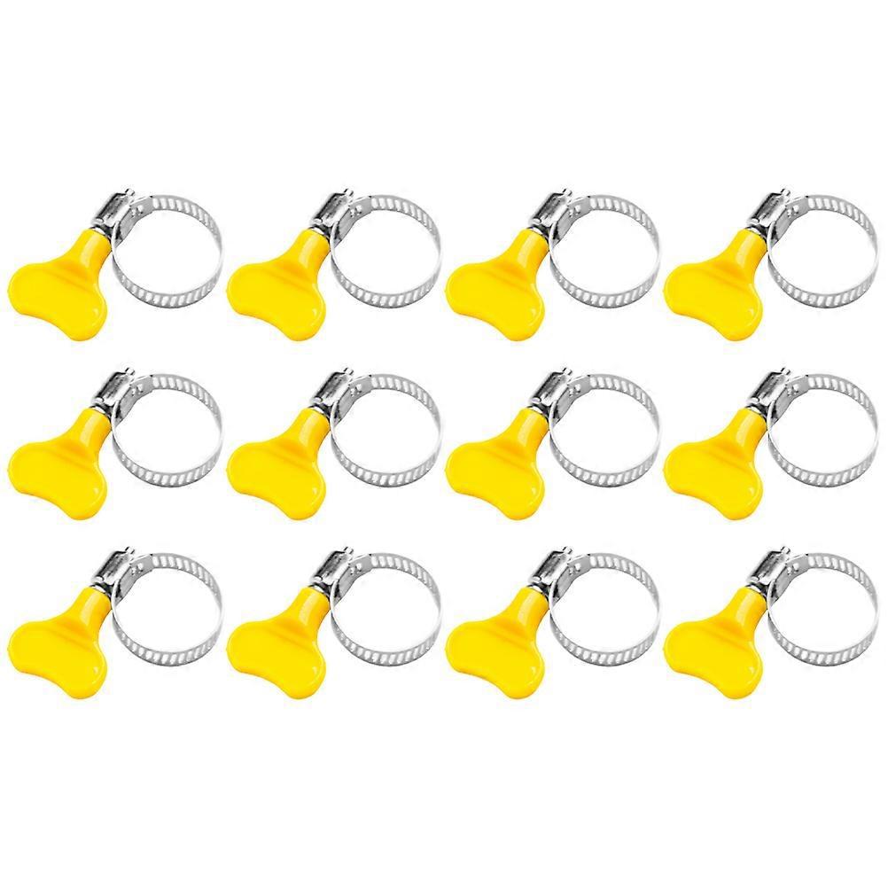 12 Stück Verstellbare Kunststoff-schlauchschellen Für Wasser- Und Ölschläuche Für Flexible Schläuche-2.5cm-yellow