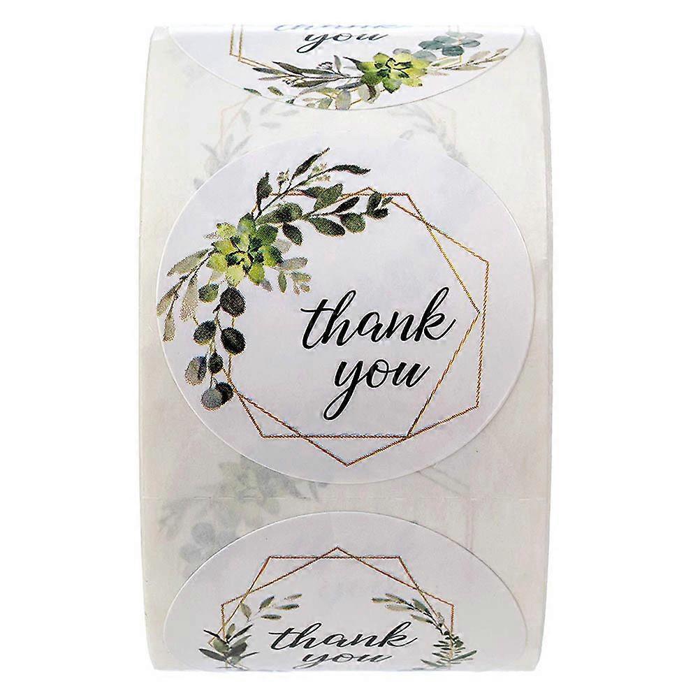 Rolle/500 Stück Aufkleber Mit Bedeutungsvollen Dankesworten, Blumenmuster, Diy-aufkleber, Backetiketten, Geschenkverpackungsaufkleber Für Partys-2.52.5cm