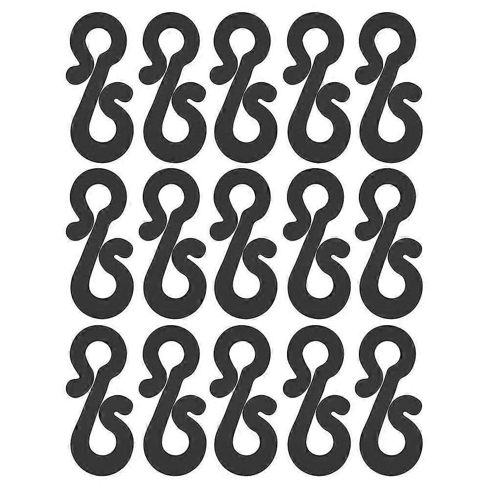 100 Stück Praktische Dachrinnenhaken Aus Kunststoff, S-förmige Clips, Lichtclips Zur Dekoration-3.6x2cm-black