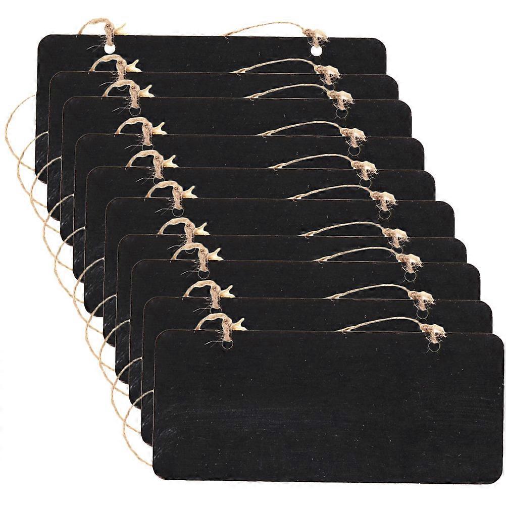 10 Stück Hängende Kreidetafeln Aus Holz, Memo-nachrichten-schilder, Abwischbare Nachrichtentafeln-18.50x8.00x0.40cm-black