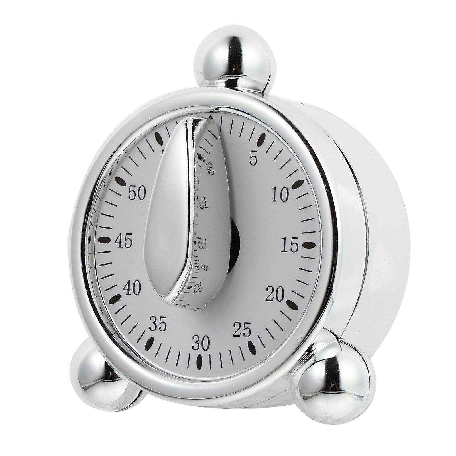 Kleiner Mechanischer Küchentimer Mit Wecker-8x6.7cm-silver