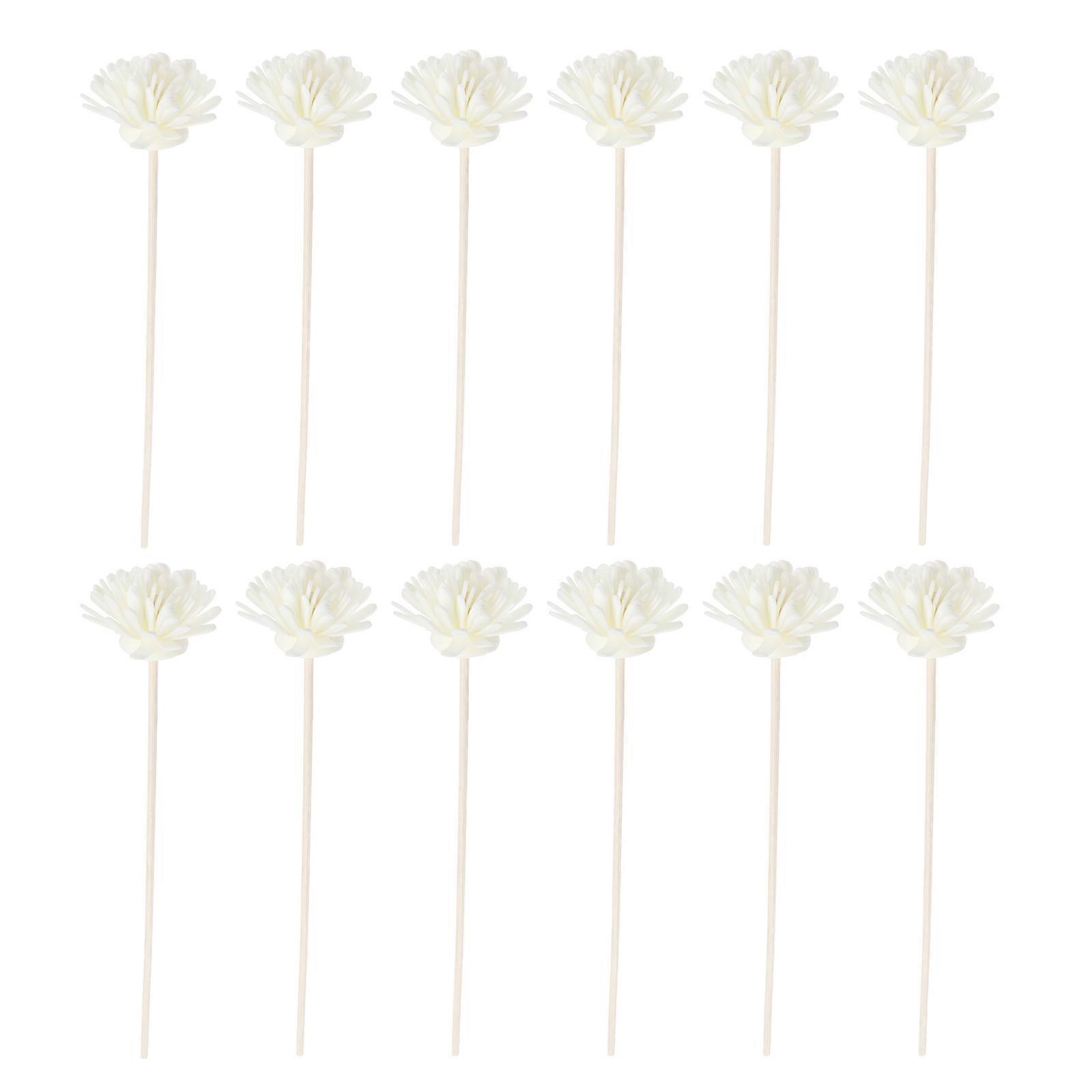 12 Stück Künstliche, Blütenförmige Aromastäbchen Für Diffusoren, Handgefertigte Geschenke-25x5cm-white