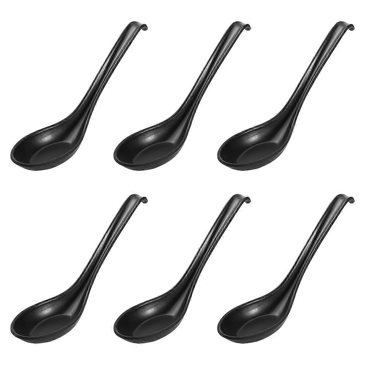 Bestonzon 6er-set Melaminlöffel Im Japanischen Stil, Kreative Suppenlöffel Aus Kunststoff, Geschirr Für Zuhause Und Restaurant (matte Oberfläche, Hakenform)