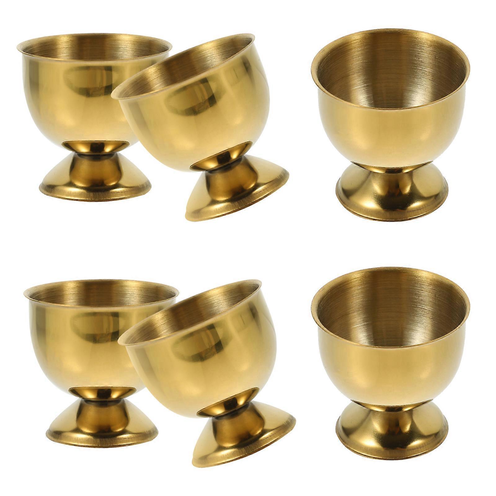 6-teiliges Set Edelstahl-eierbecher, Tisch-eierhalter, Ständer Für Kleine Bier- Und Weingläser-4.70x4.70x4.70cm-golden