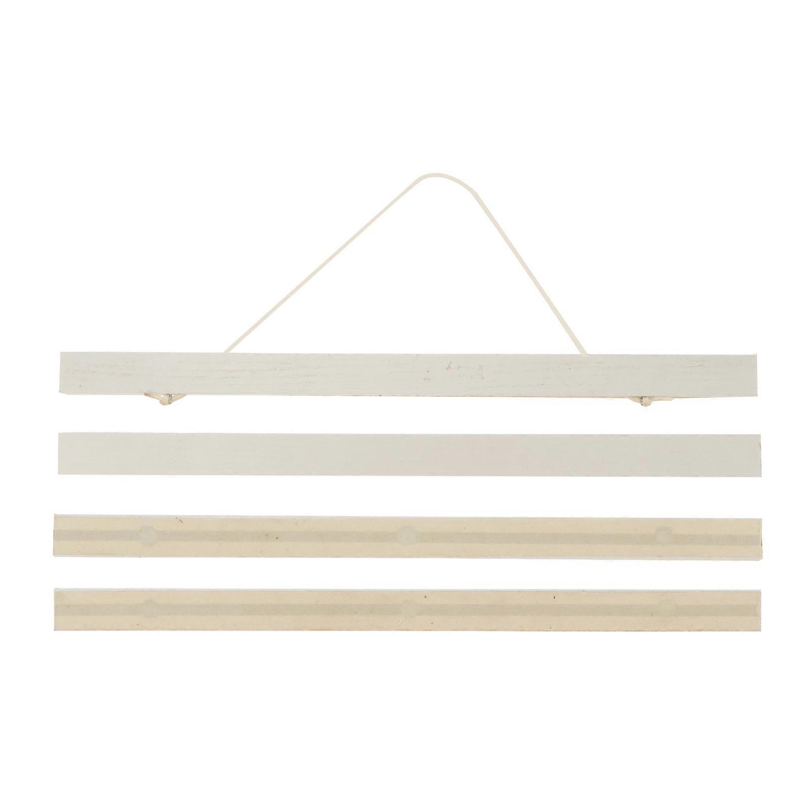 Set Magnetischer Bilderaufhänger, Posterrahmen, Holzmagnet, Schriftrollenaufhänger-50x1.7cm-white