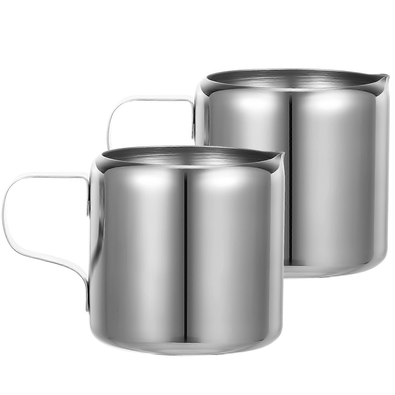 Stück Edelstahl-kaffeeaufschäumbecher, Milchkännchen, Saucenbecher (ca. 60 Ml)-4x4cm-silver