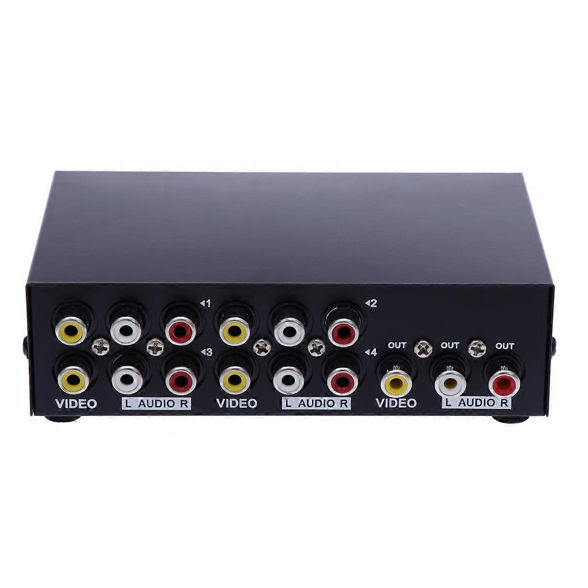 Mt-431av 4-wege-av-umschalter, Rca-umschalter, 4 Eingänge, 1 Ausgang, Composite-video, L/r-audio-wahlschalter-black