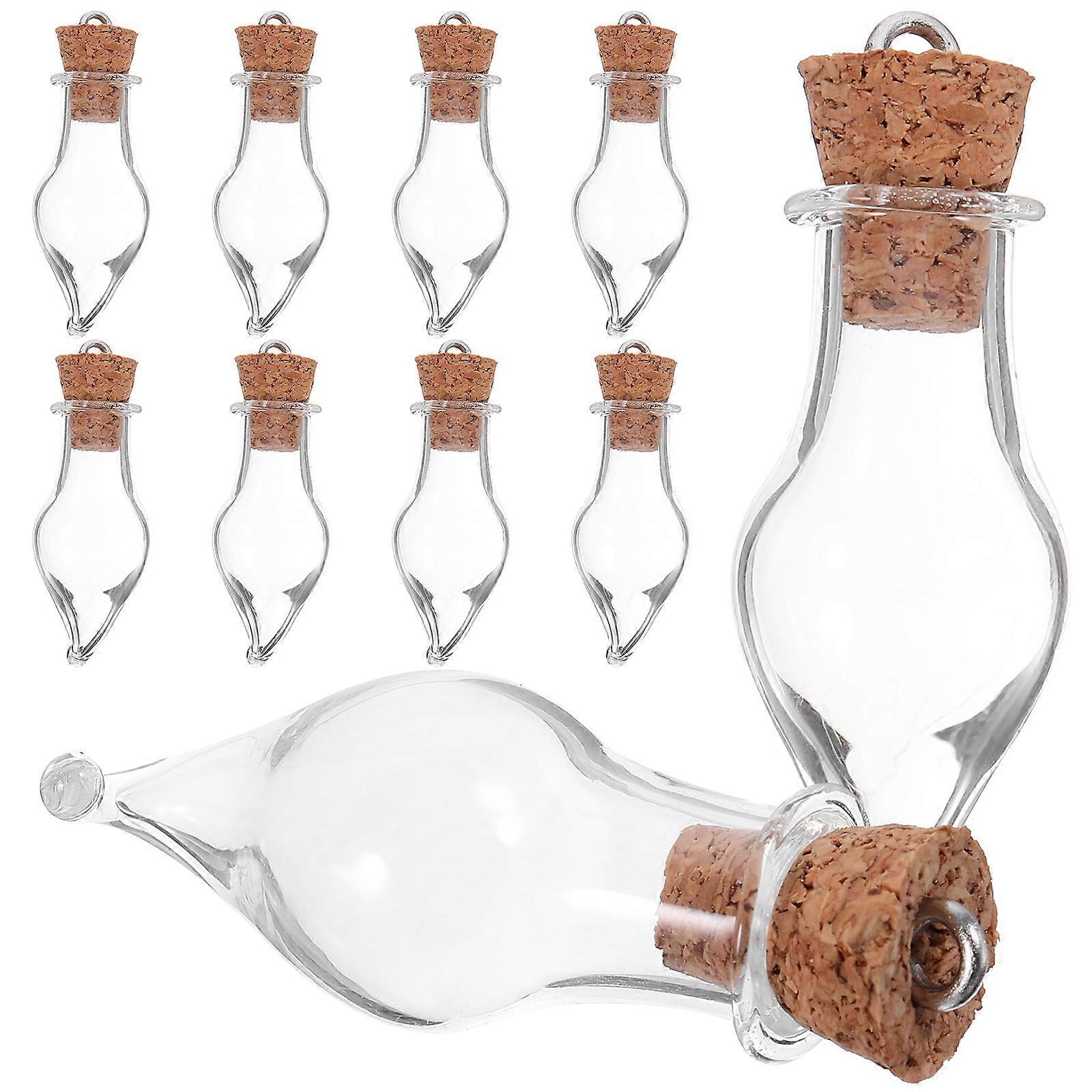 10 Stück Diy-wunschflaschen, Mini-wunschflaschen Mit Korkdeckel, Wunschgläser Aus Glas Zum Selbermachen-4.00x1.50x1.50cm