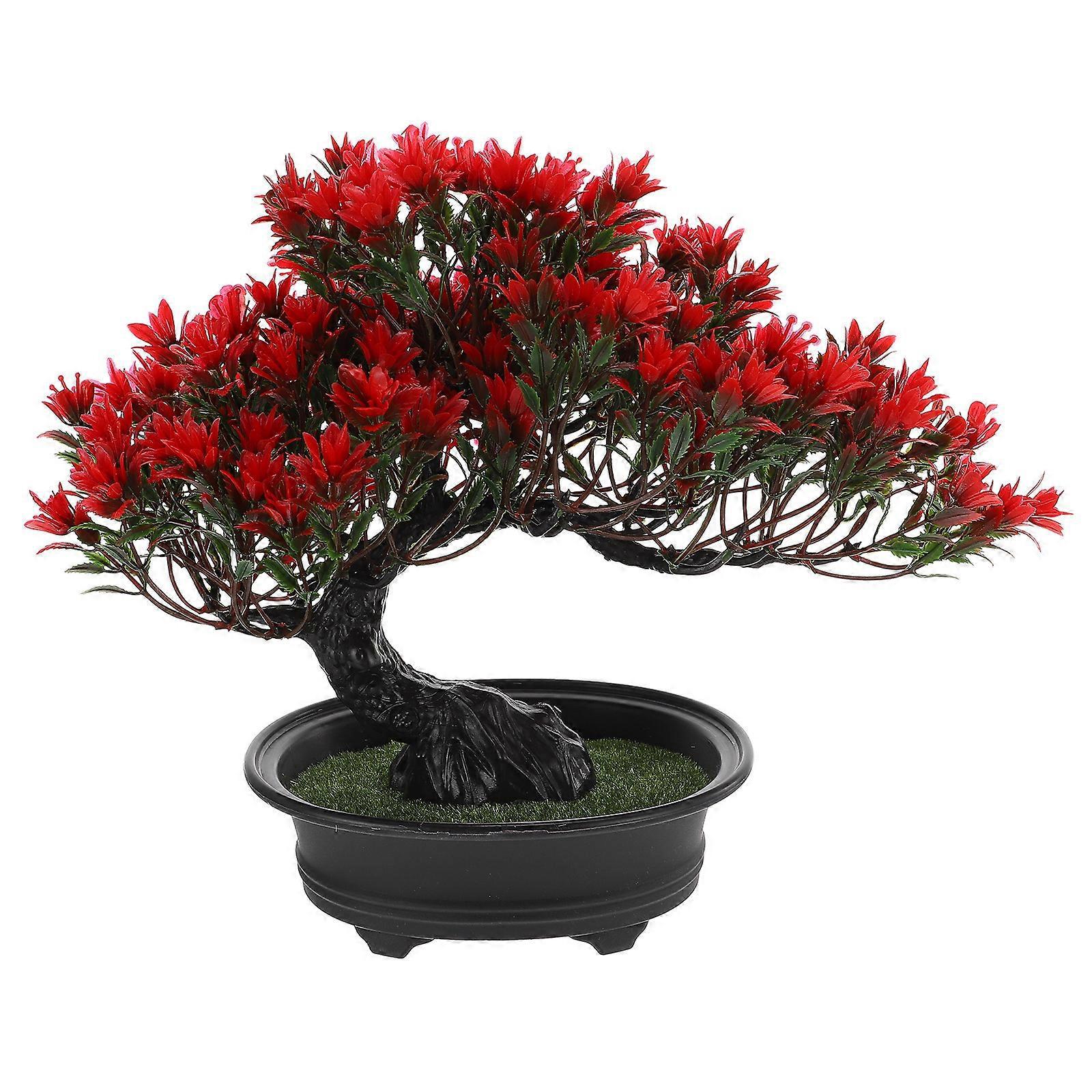 Bonsai-simulationspflanze, Indoor-bonsai-dekorationszubehör-32x13cm-red