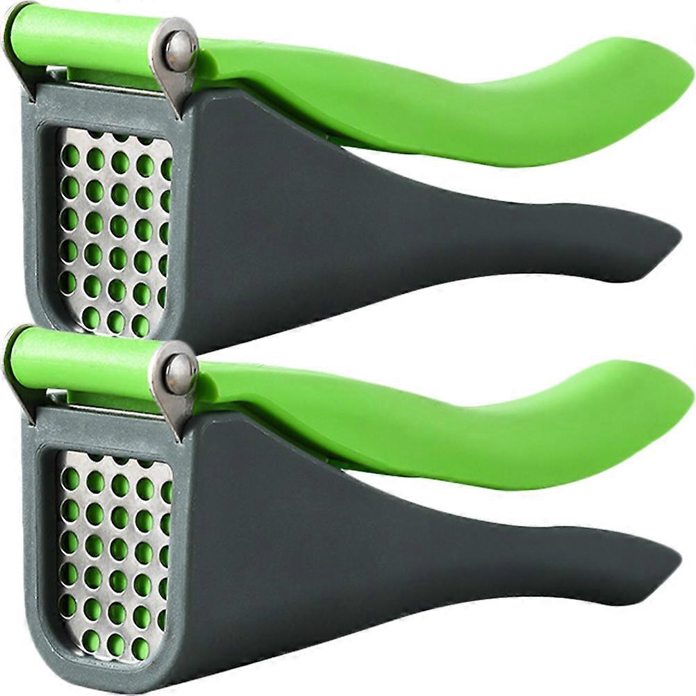 2er-pack Manuelle Knoblauchpresse, Knoblauchstampfer, Knoblauchzerkleinerer Für Die Küche-16x6x4cm-green