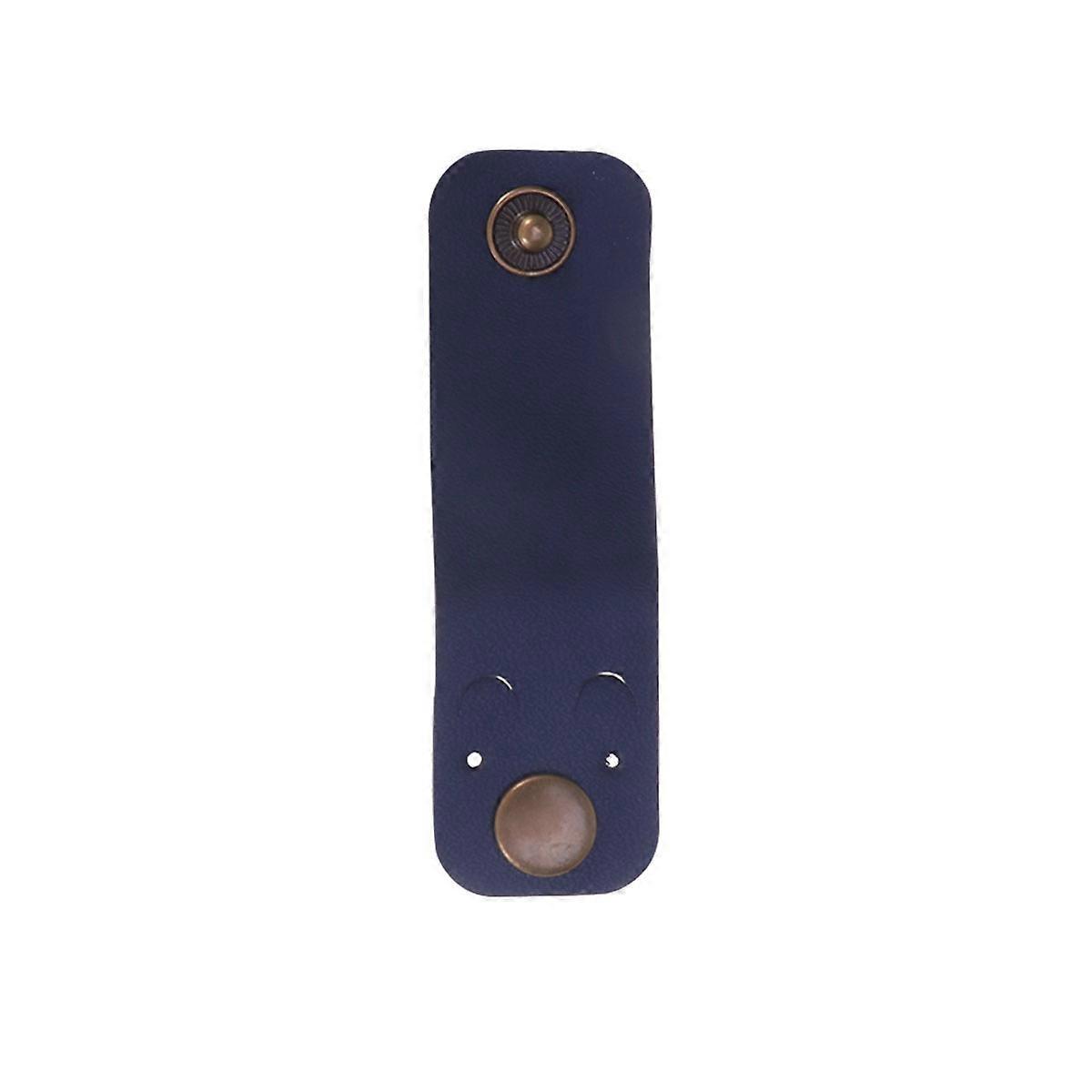 Kabelbinder Aus Leder, Kabelhalter, Kabelmanagement, Kopfhörerkabelaufwickler, Organizer-halter (rund, Marineblau)