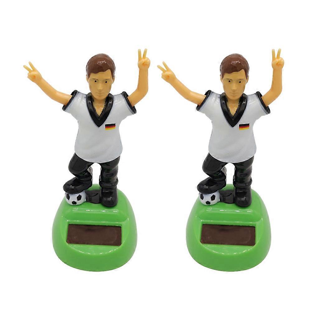 2er-set Auto-schaukelanhänger Im Fußballspieler-design, Kreative Solarbetriebene Auto-innenausstattung, Fußballmotiv, Geschenkidee, Schreibtischdekoration-7x5x11cm