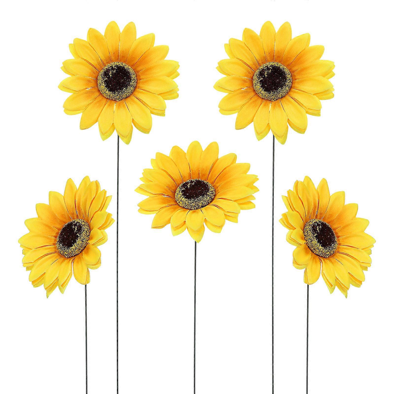 5er-set Gartenständer Mit Sonnenblumen-schild, Sonnenblumen-gartenstecker, Blumenstecker Für Den Außenbereich, Dekoration Für Den Garten-30x10cm