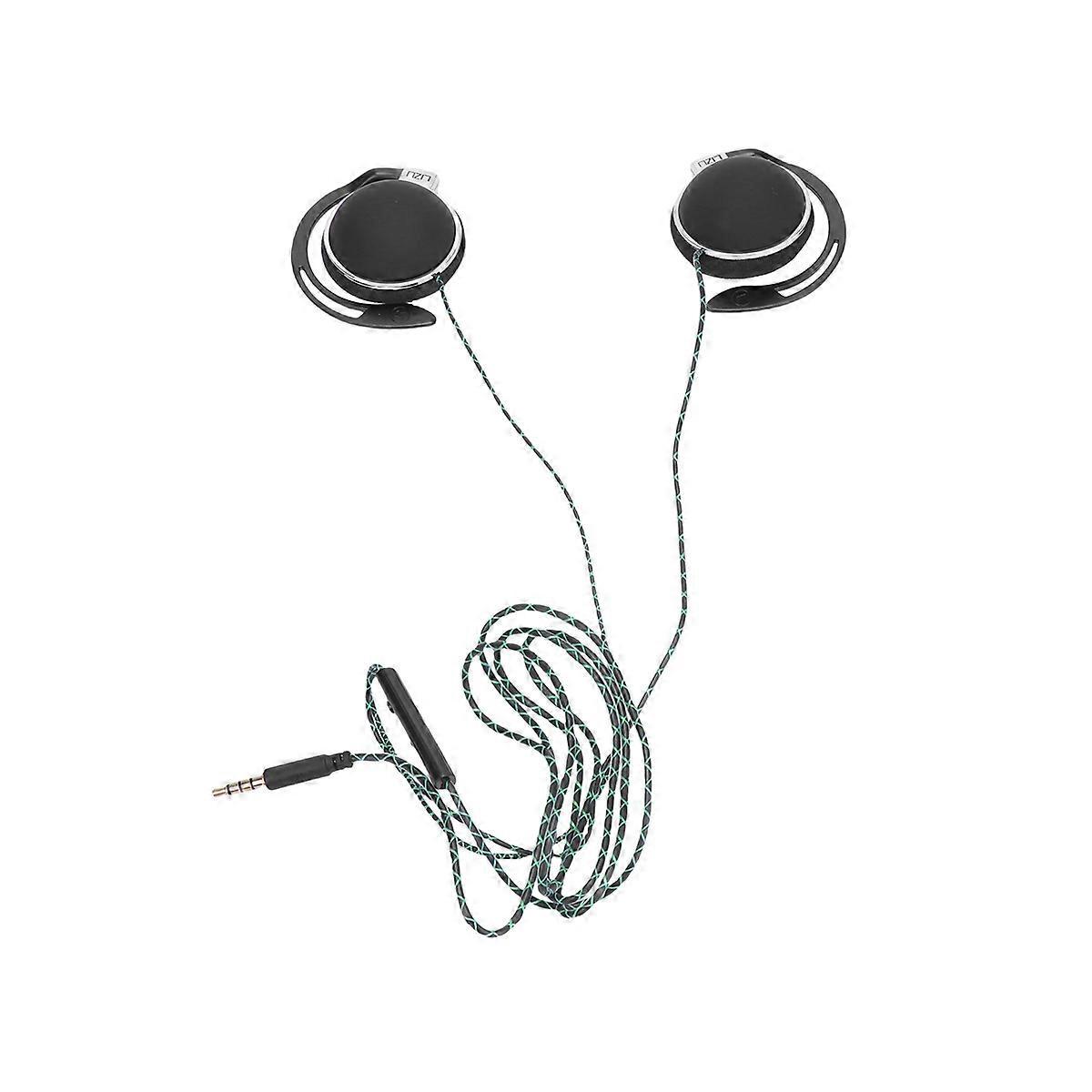 Kreatives Ohrumschließendes Sport-headset Mit Kabel, Tuning-ohrstöpsel Und Ohrhörer-mikrofon-5.55.5cm-black