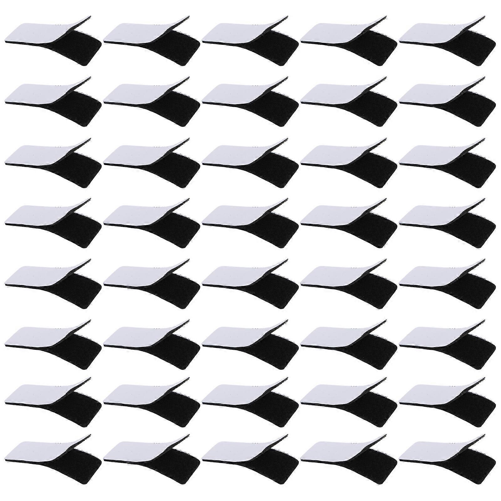 40 Stück Klettstreifen, Doppelseitige Klebestreifen, Befestigungsstreifen-10.00x3.00x0.30cm-black