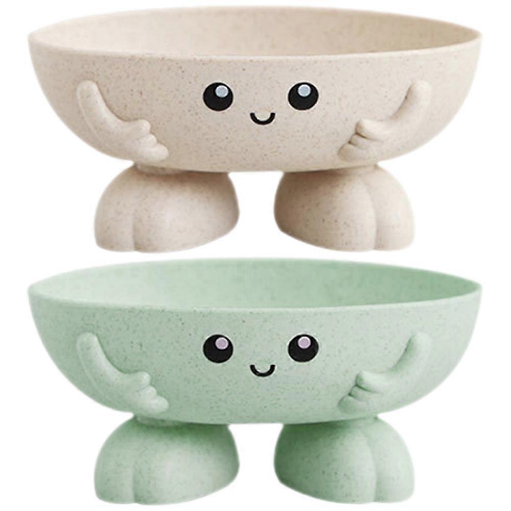 2er-set Seifenhalter Mit Cartoon-motiv, Seifenablage Für Küche Und Bad-12.5x6cm