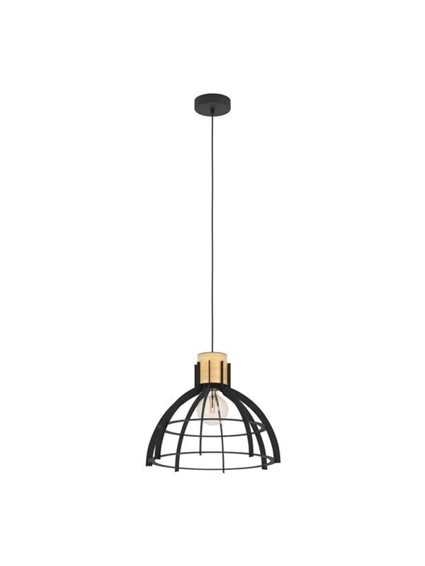 EGLO STILLINGTON PENDELLEUCHTE E27 SCHWARZ/HOLZ