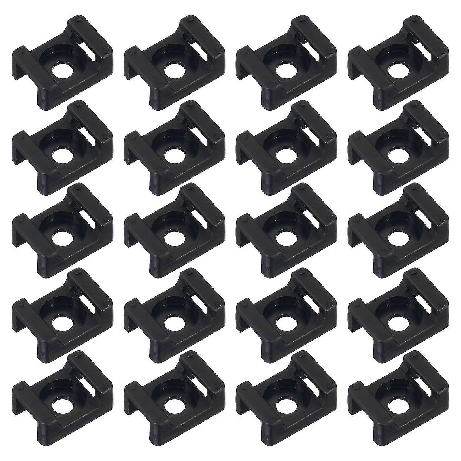 120 Stück Kabelbinderhalterungen, Kabelbinderbasen, Sattelhalterung, Drahtbinderfußhalter-2.3x1.6cm-black