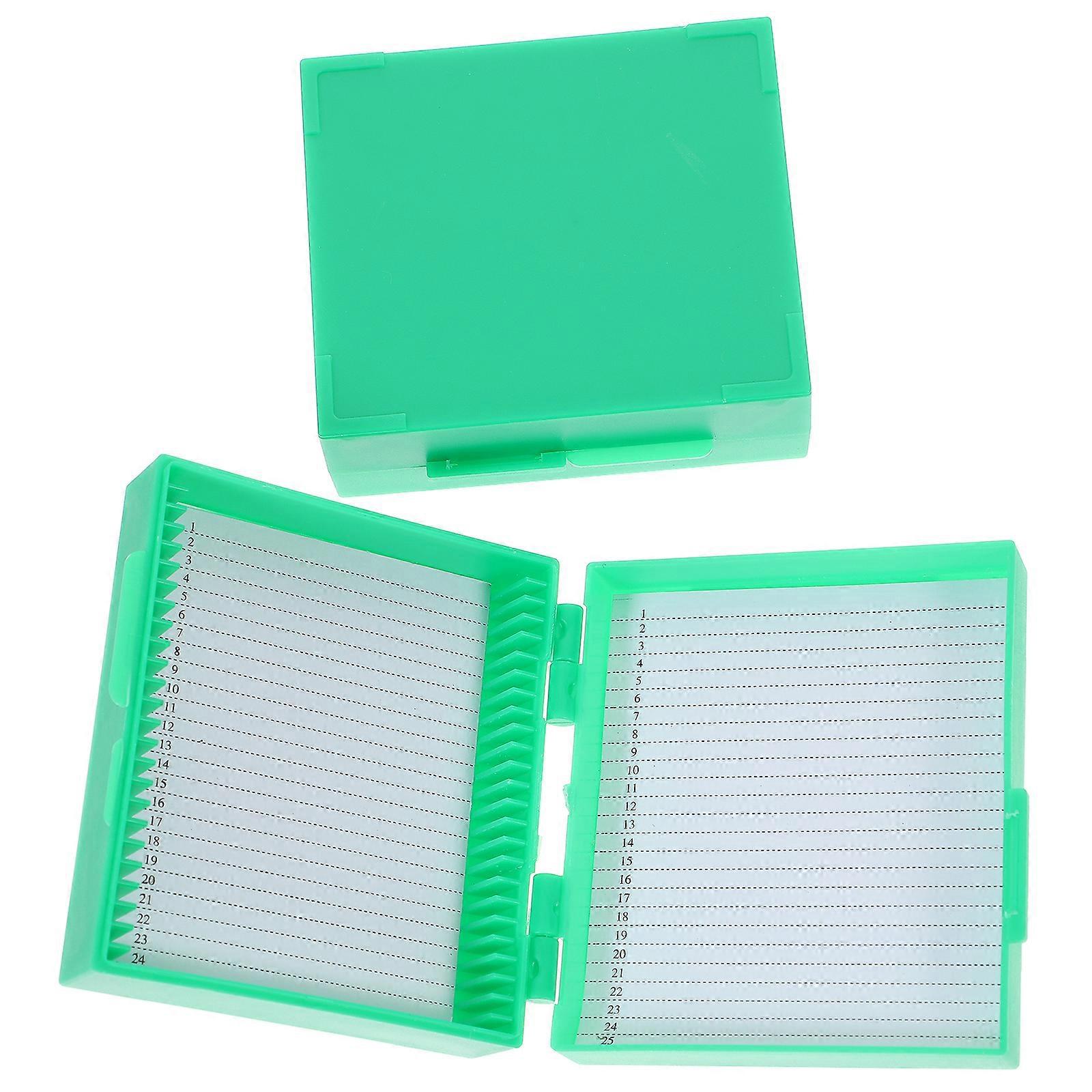 2 Stück Mehrfach-objektträgerbox Für Mikroskope, Objektträgerhalter, Aufbewahrungsbehälter Für Objektträger-9x8cm-random Color