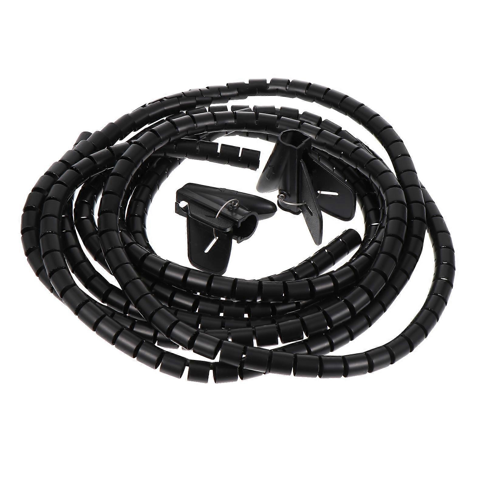 Stück Kabelrohr-organizer, Zuschneidbar, Diy-kabelummantelung, Strapazierfähiger 2-m-kabelschutzschlauch-200x1.4cm-black