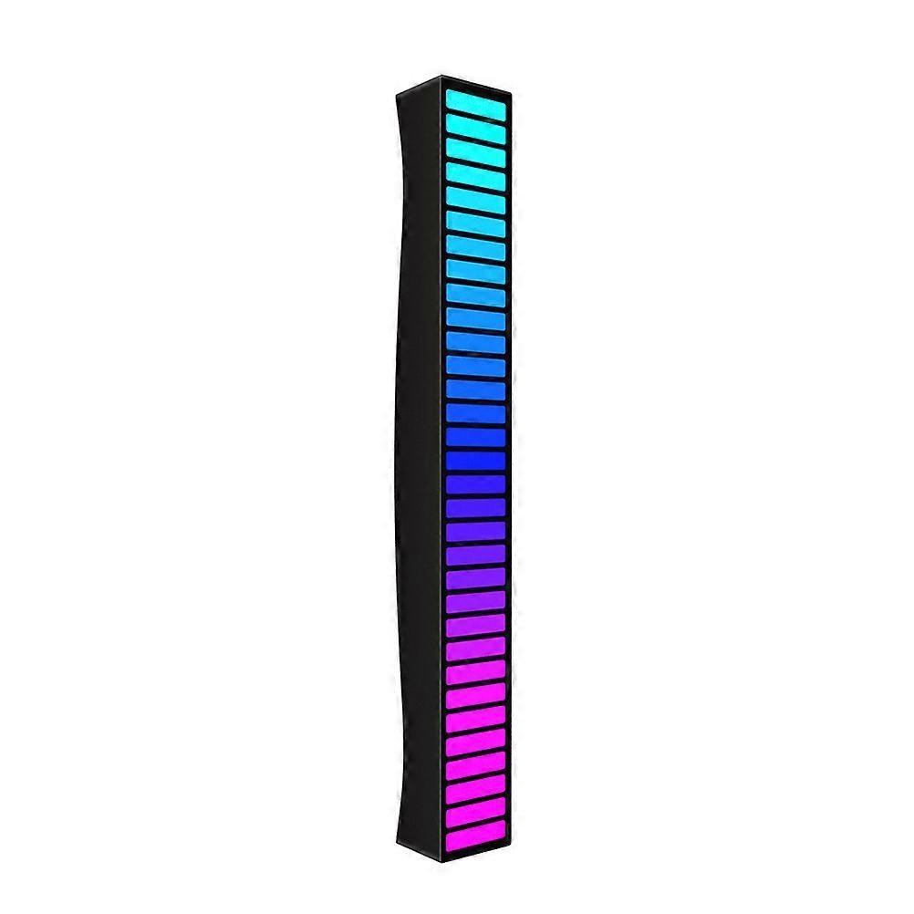 Rgb-rhythmuslampe Mit 32 Leds, Usb-betrieben, Auto-nachtlicht, Ambientebeleuchtung, Dekoration-20x2.5x2cm-black