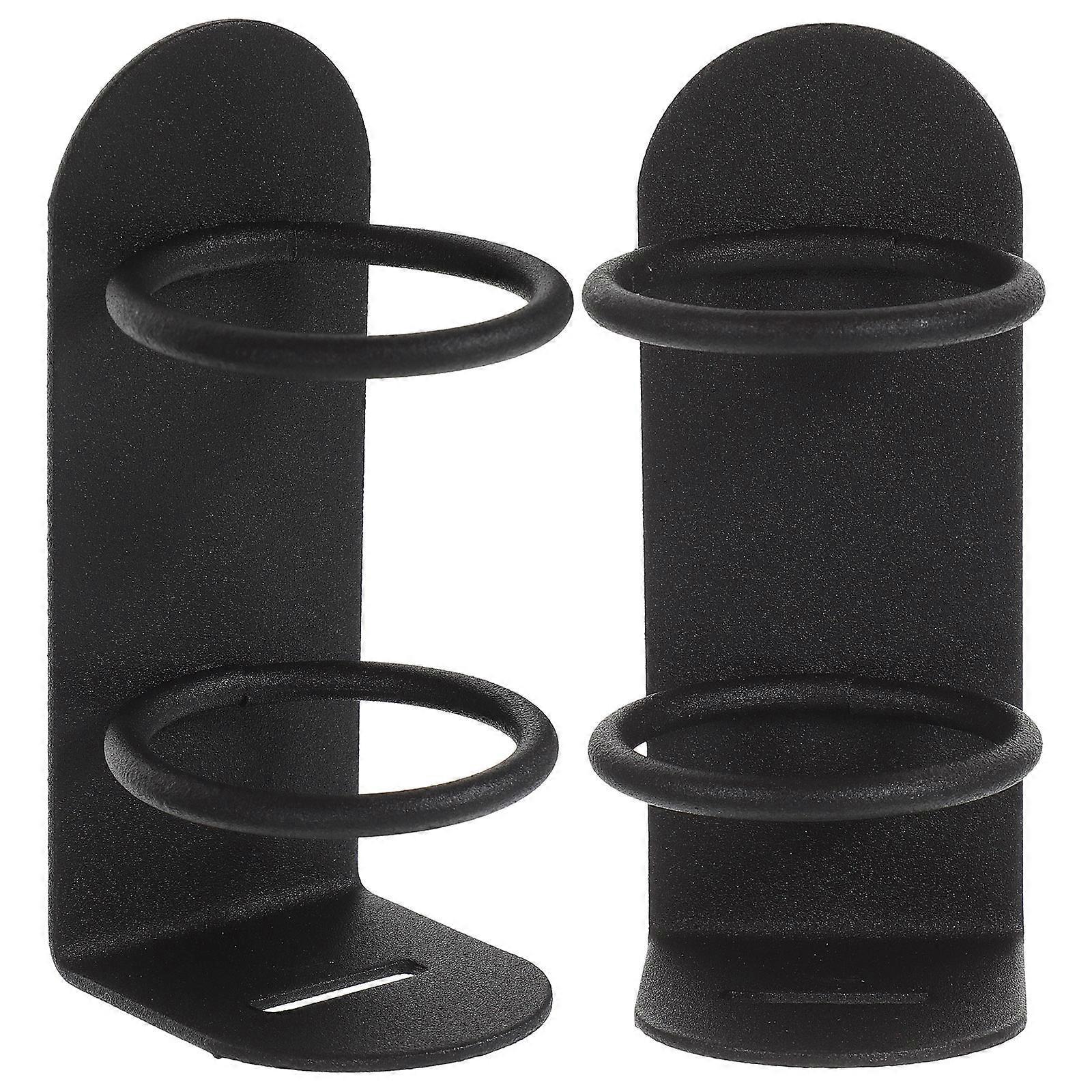 2 Stück Wandhalterungen Aus Eisen Zur Aufbewahrung Elektrischer Zahnbürsten (ohne Bohren)-9.5x4.5cm-black
