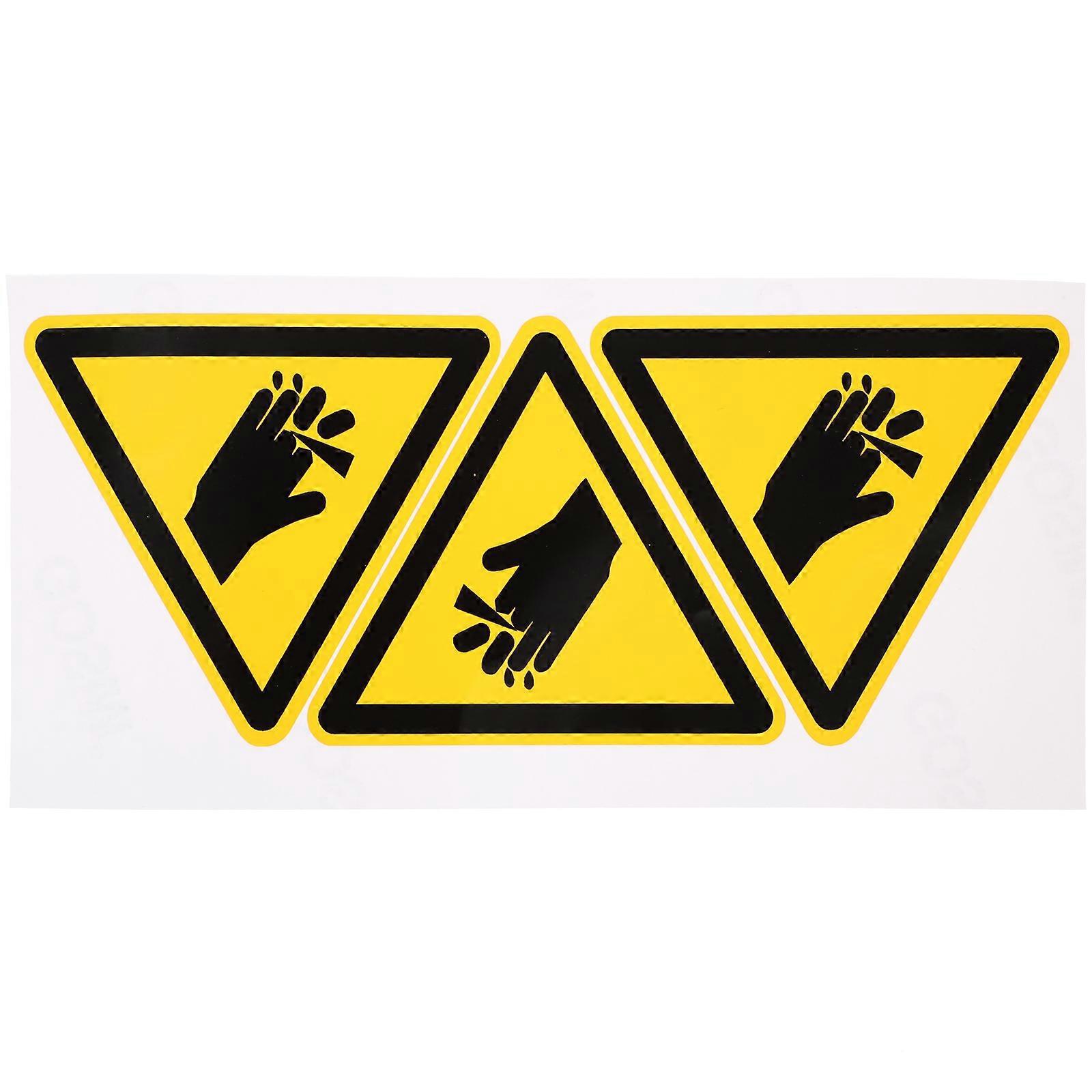 3 Stück Warnaufkleber „handverletzung“ – Maschinenwarnaufkleber – Sicherheitswarnschilder-10x10x0.1cm-yellow