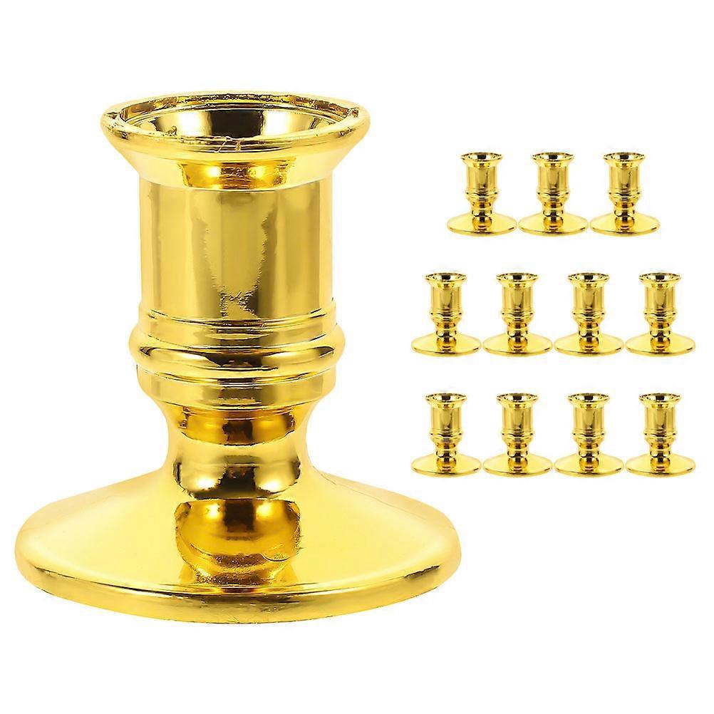 12-teiliger Tischkerzenständer Mit Kerzenfuß, Dekorativer Kerzenständer Für Hochzeiten-6.00x5.80x5.80cm-golden