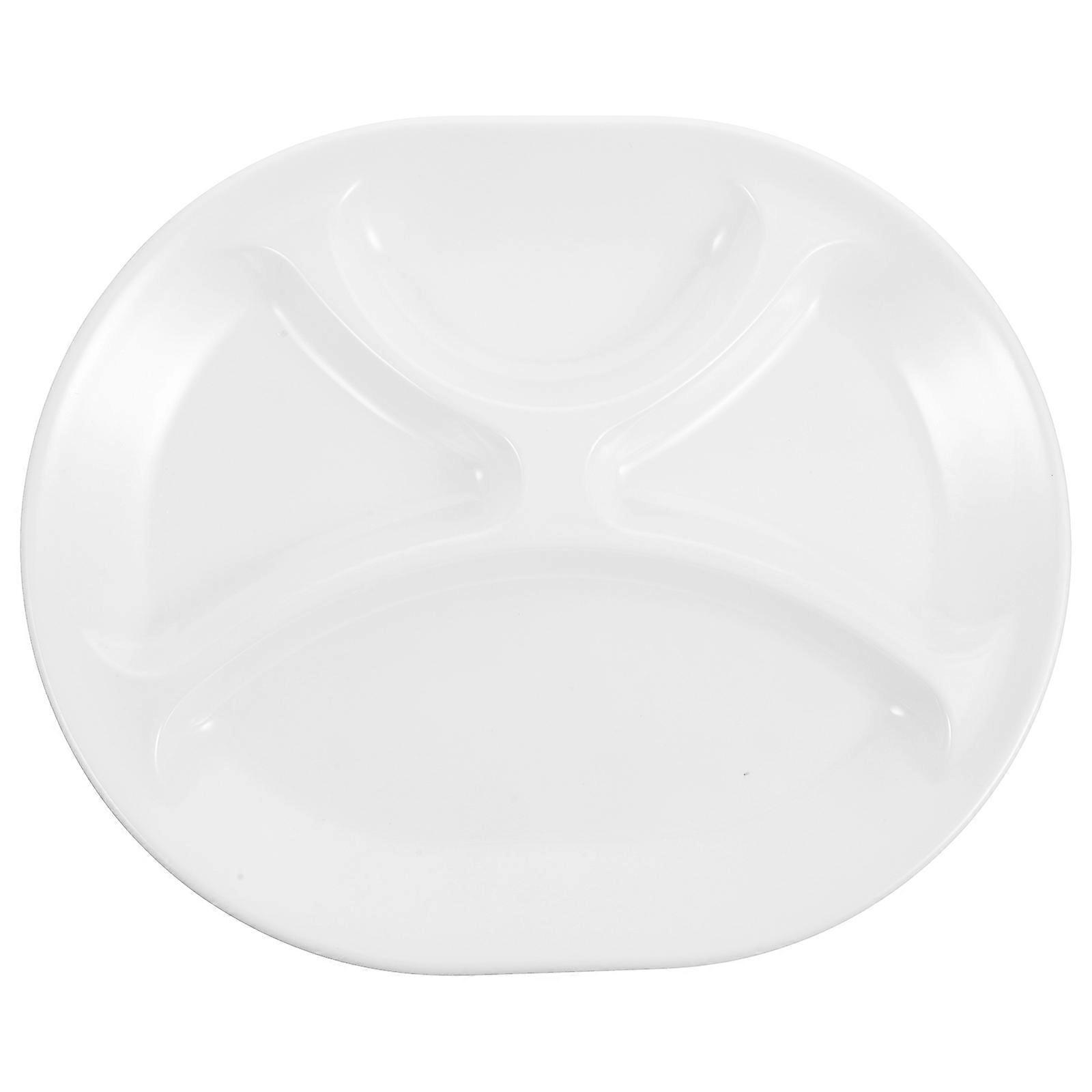 Melamin-speiseteller Mit 4 Fächern, Haushaltsgeschirr, Speiseteller-31x25.5x2cm-white