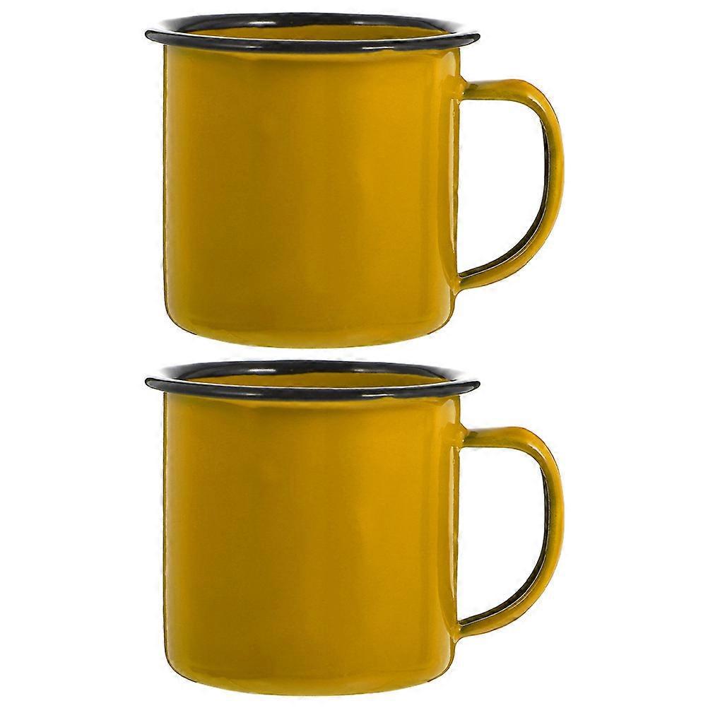 2er-set Haushaltsmilchbecher, Vintage-kaffeebecher, Multifunktionale Kaffeetassen, Milchbehälter-6.5x6.5x6cm-yellow