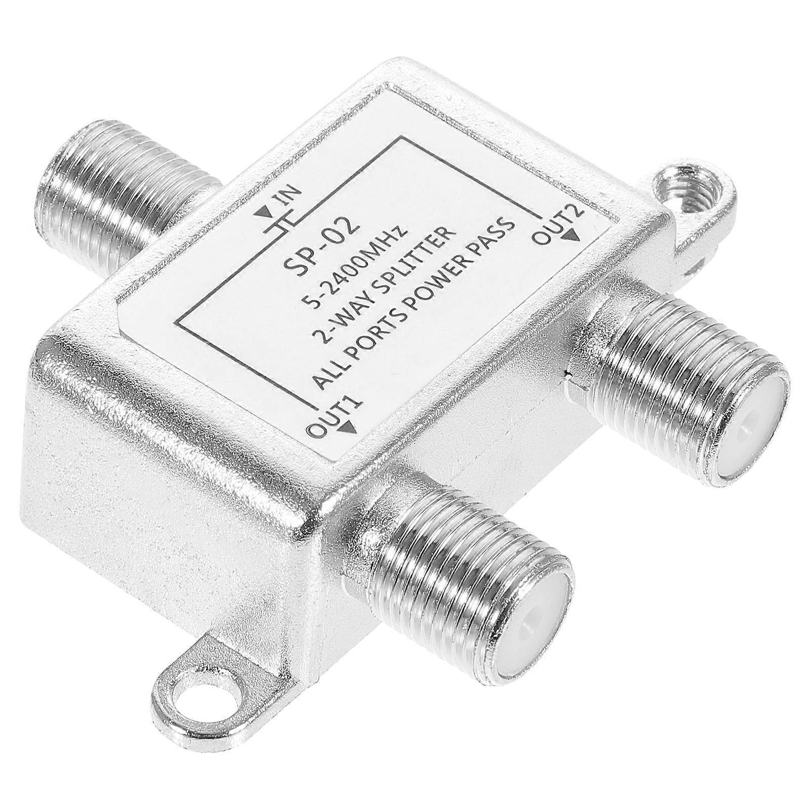 Koaxialkabel-splitter 5-2400 Mhz, 2-wege-kabel-splitter Für Internet Und Tv-silver