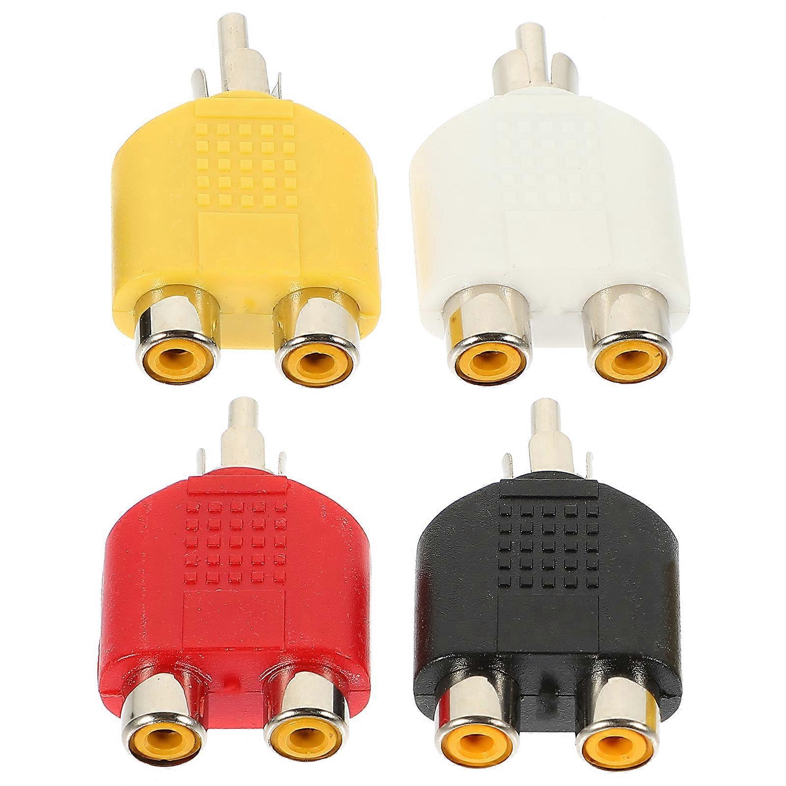 Stück Rca-splitter Stecker Auf Doppelte Rca-buchse Y-adapter Doppelter Rca-buchse-adapter-4.40x2.60x1.30cm