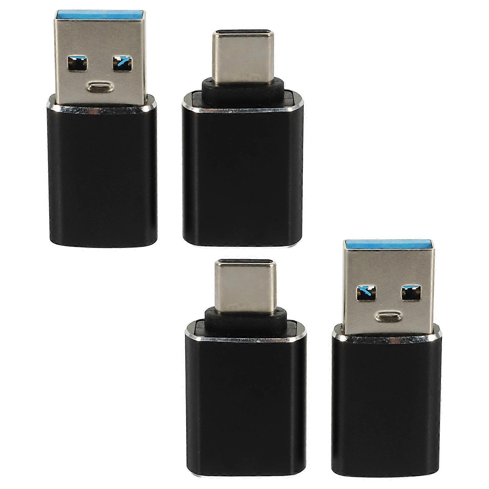 4 Stück Usb Typ-c Auf Usb 3.0 Konverter Usb C Otg Adapter Usb C Handy-konverter-3x1.5cm-black