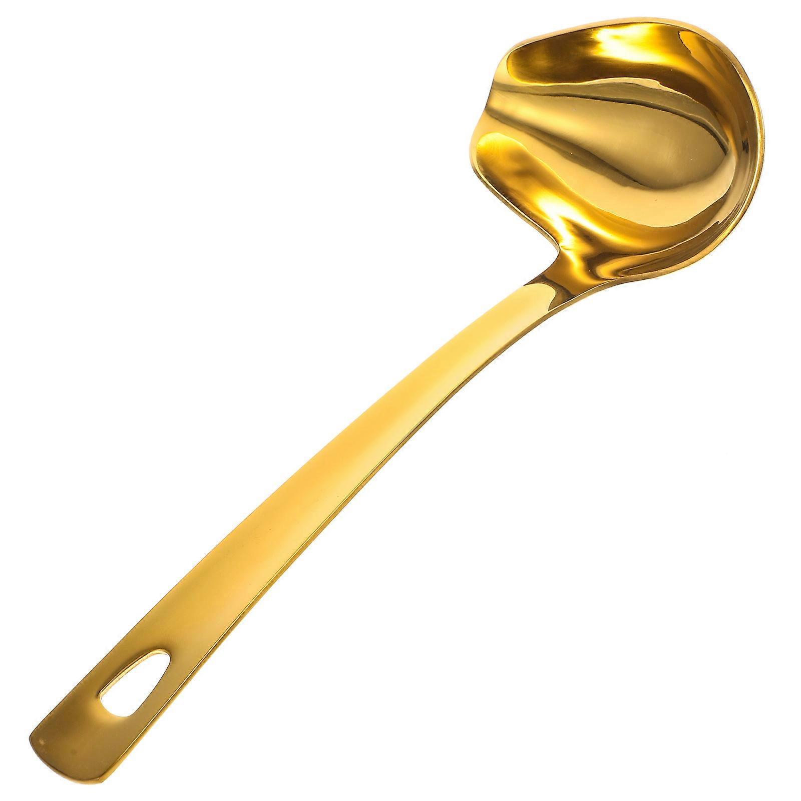 Soßenkelle Aus Edelstahl, Suppenlöffel Aus Edelstahl, Küchenlöffel Aus Edelstahl, Öllöffel-22x8.4x3cm-golden
