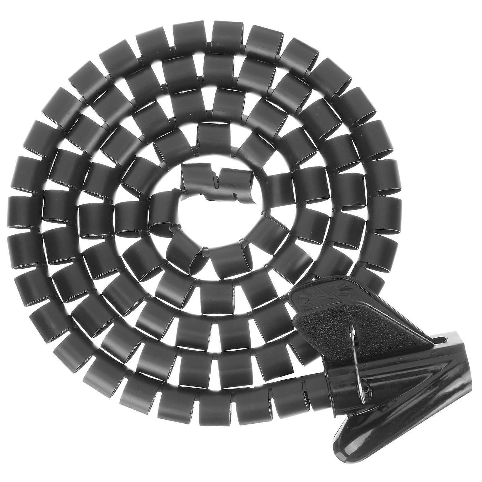 Spiralwickel-kabelmanagementrohr, Flexible Drahtwickelleitung, Spiralschlauch-150x2cm-black
