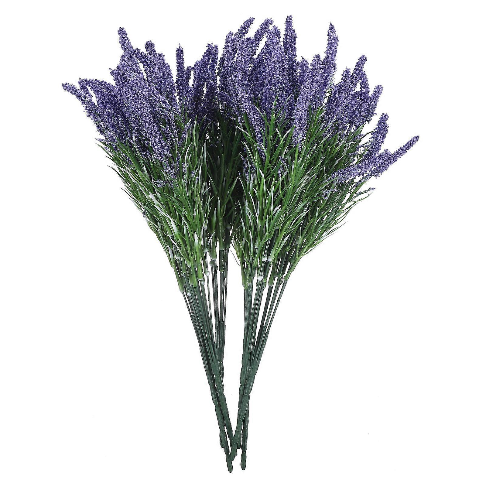 Künstliche Lavendelblüten, Künstliche Plastikblumen, Pflanzensträuße, Künstliches Grün-20x38cm-purple