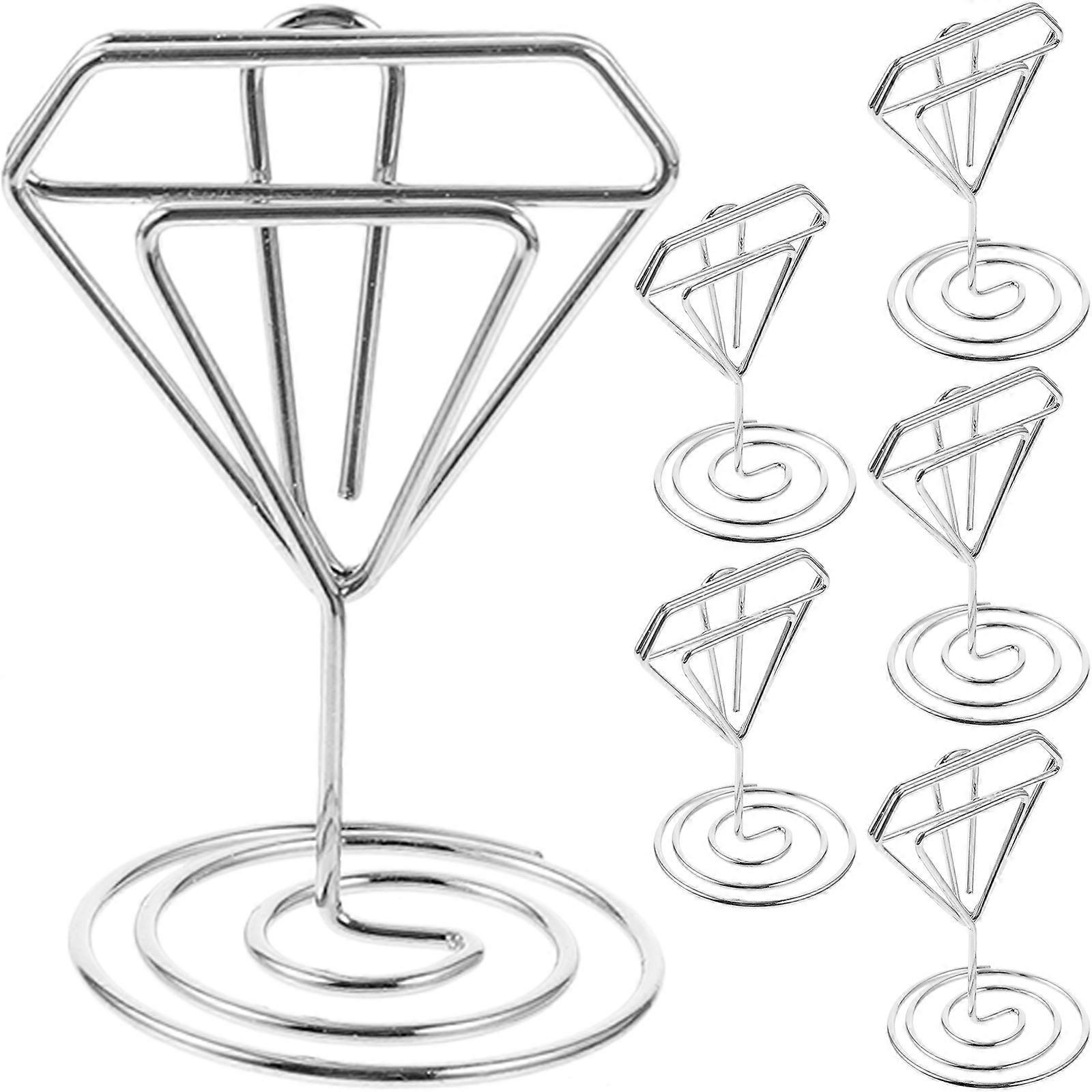 6er-set Tischkartenhalter Für Hochzeiten, Niedliche Tischnummernhalter, Kleine Tischkartenhalter-4.6x3cm-silver