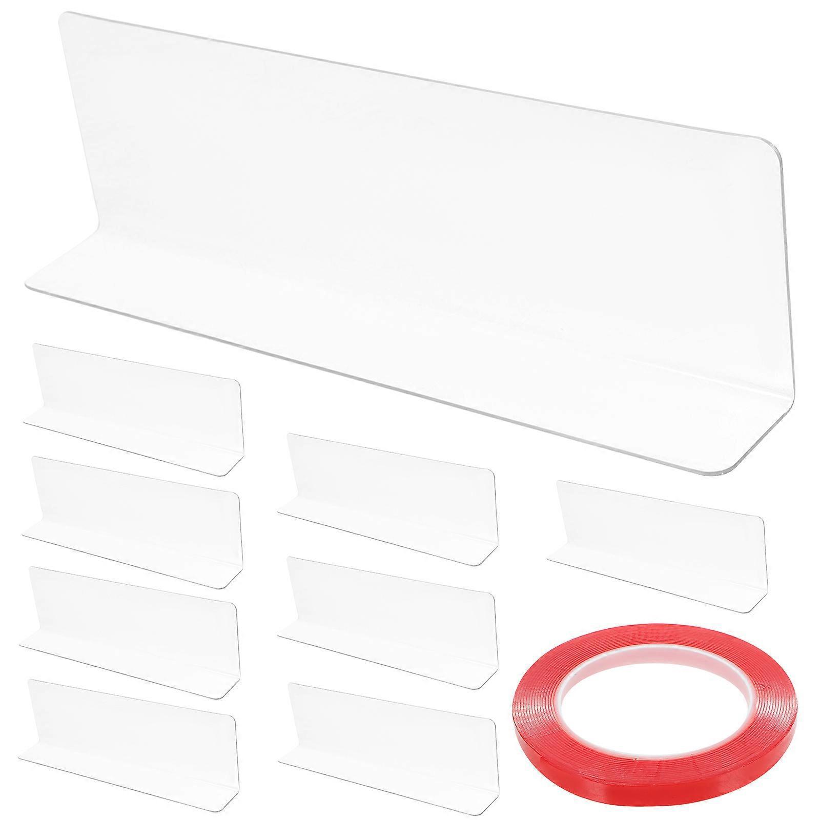 10 Stück Transparente Regalteiler, Schrankteiler, Organisationsblenden, Einzelhandelsbedarf-20x6cm