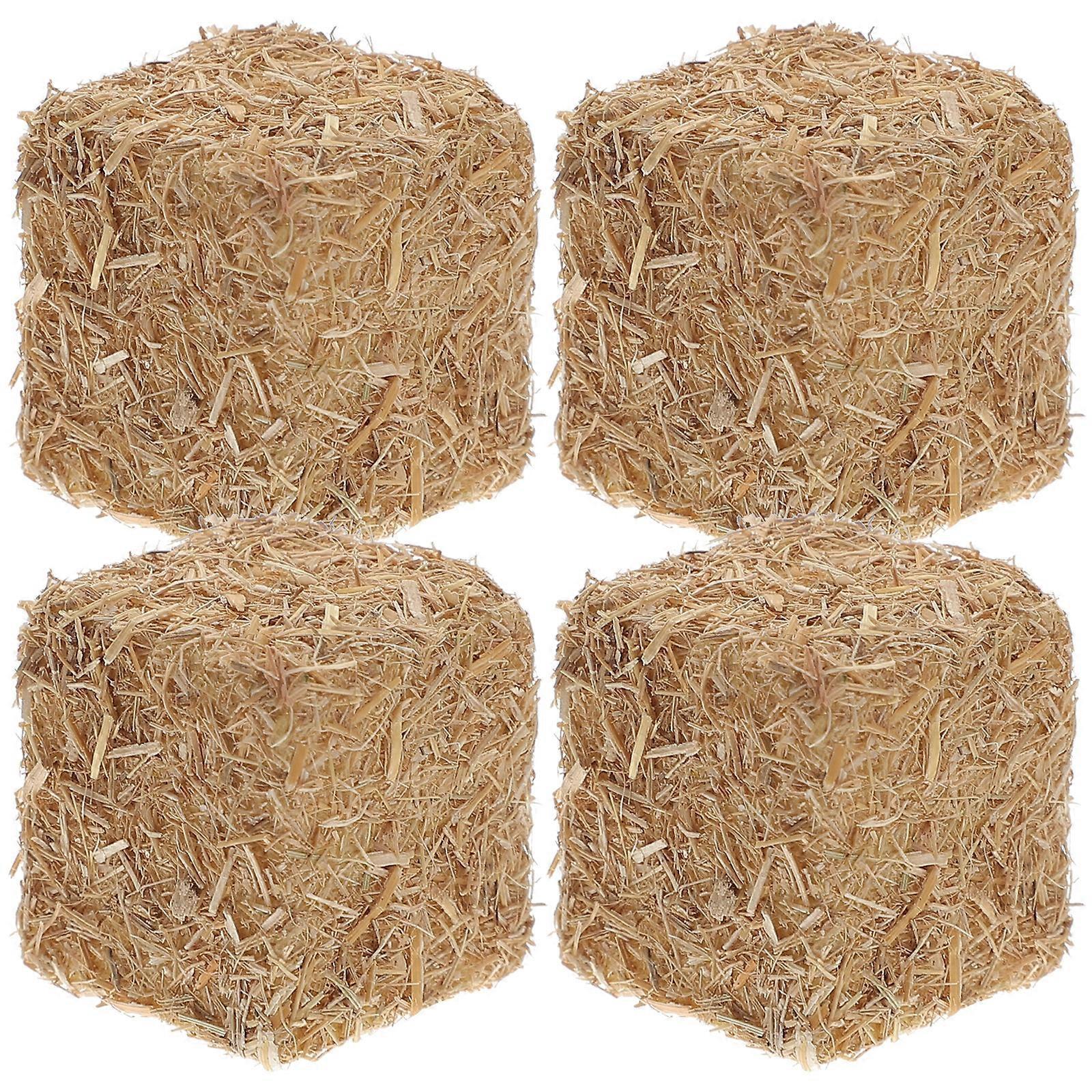 4-teiliges Realistisches Heuhaufen-dekorationsset Für Den Außenbereich, Mini-haus-szene-2.00x2.00x2.00cm