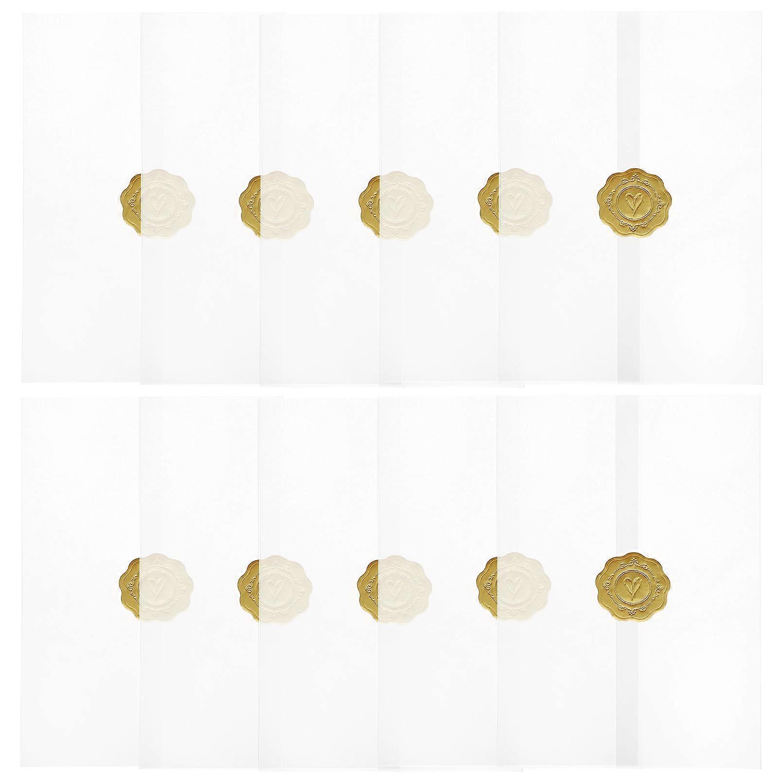 Set Durchsichtiger Karten- Und Geschenkumschläge, Mehrzweckumschläge, Partykartenumschläge Mit Aufklebern-18.00x12.90x0.10cm-white