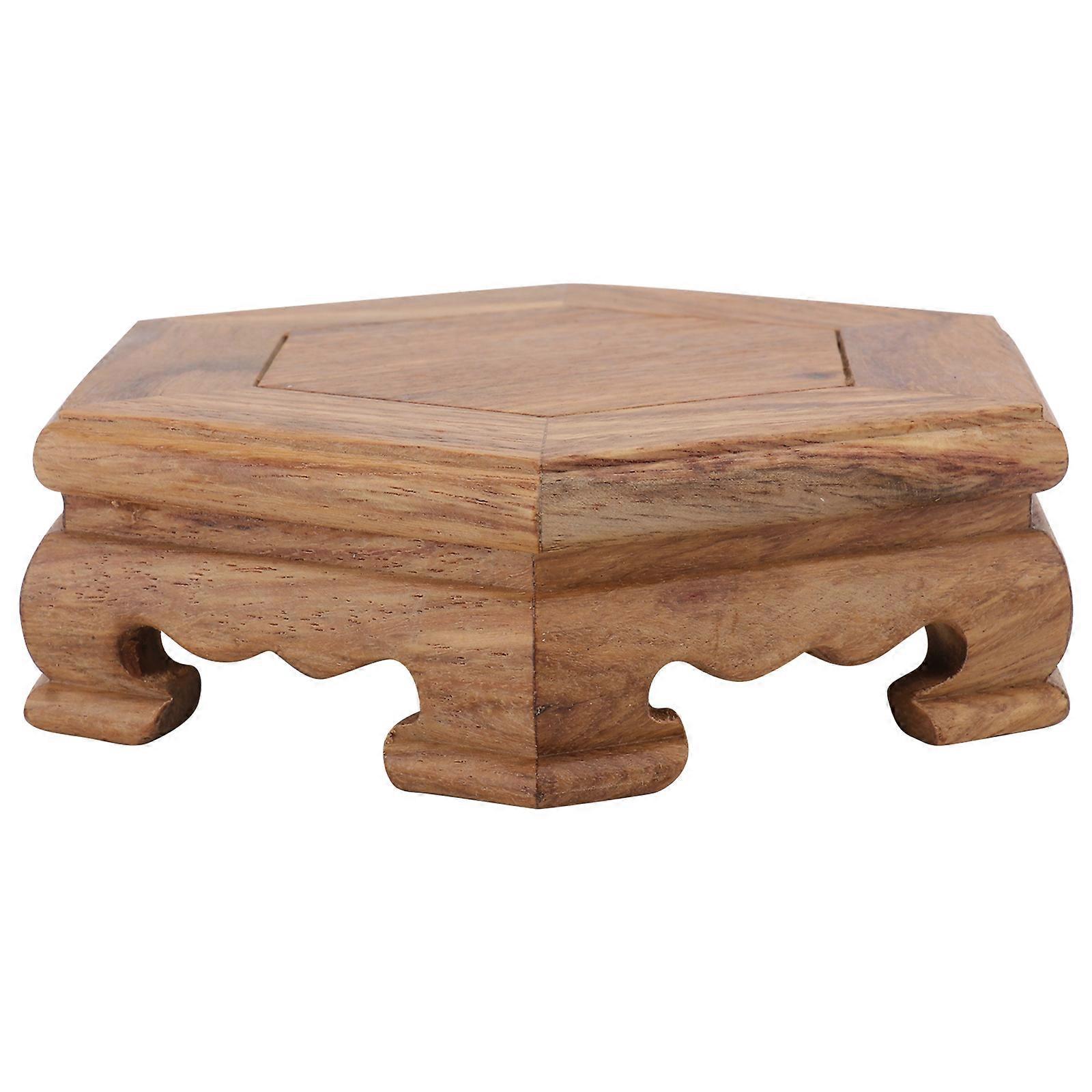Stück Dekorativer Blumentopf-sockel Aus Holz, Aufbewahrungssockel, Kunstgegenstände-halter-12.00x12.00x3.40cm-brown