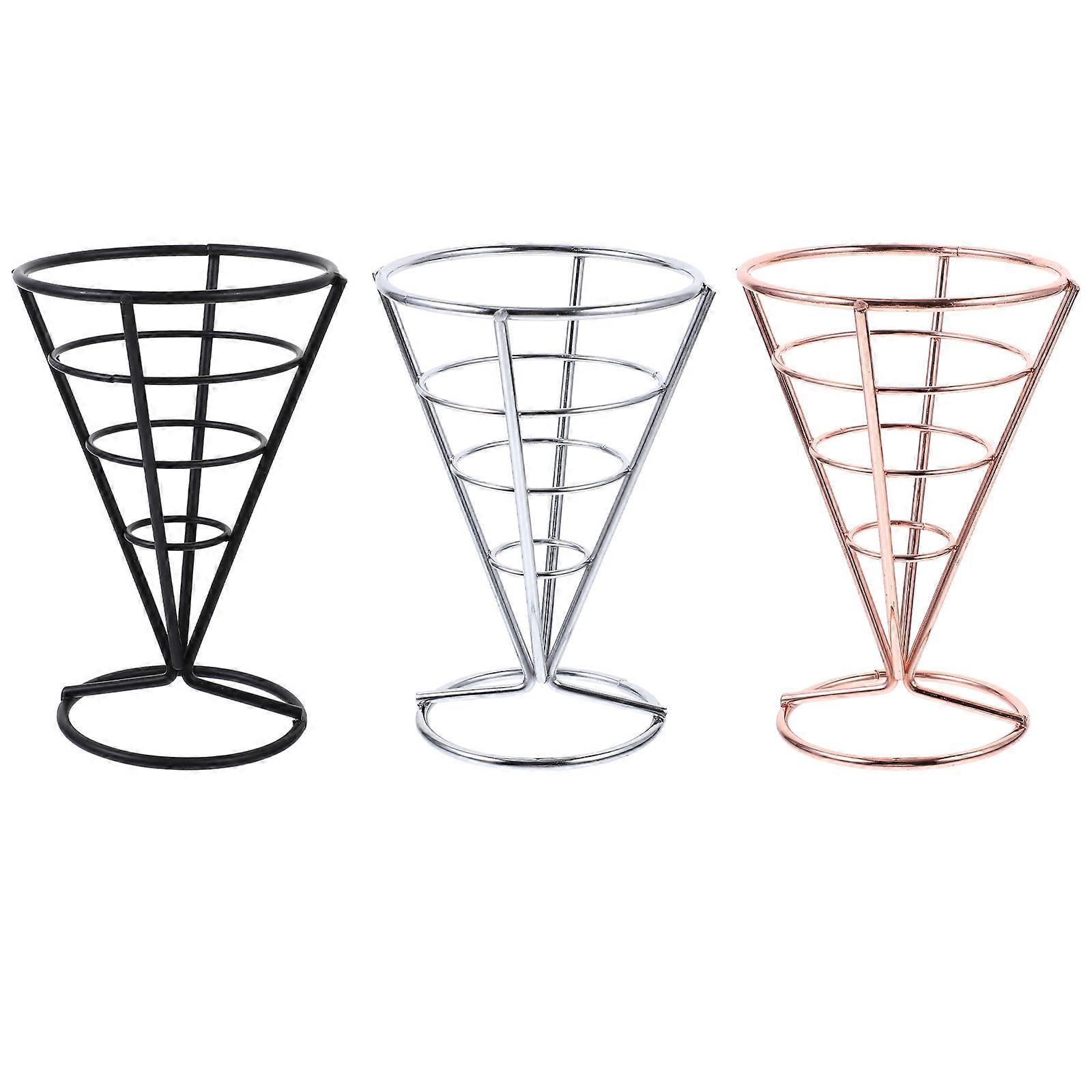 3er-set Pommes-frites-tütenhalter, Kreativer Hohler Korb Für Frittierte Speisen, Eiscremehalter-15x10x10cm