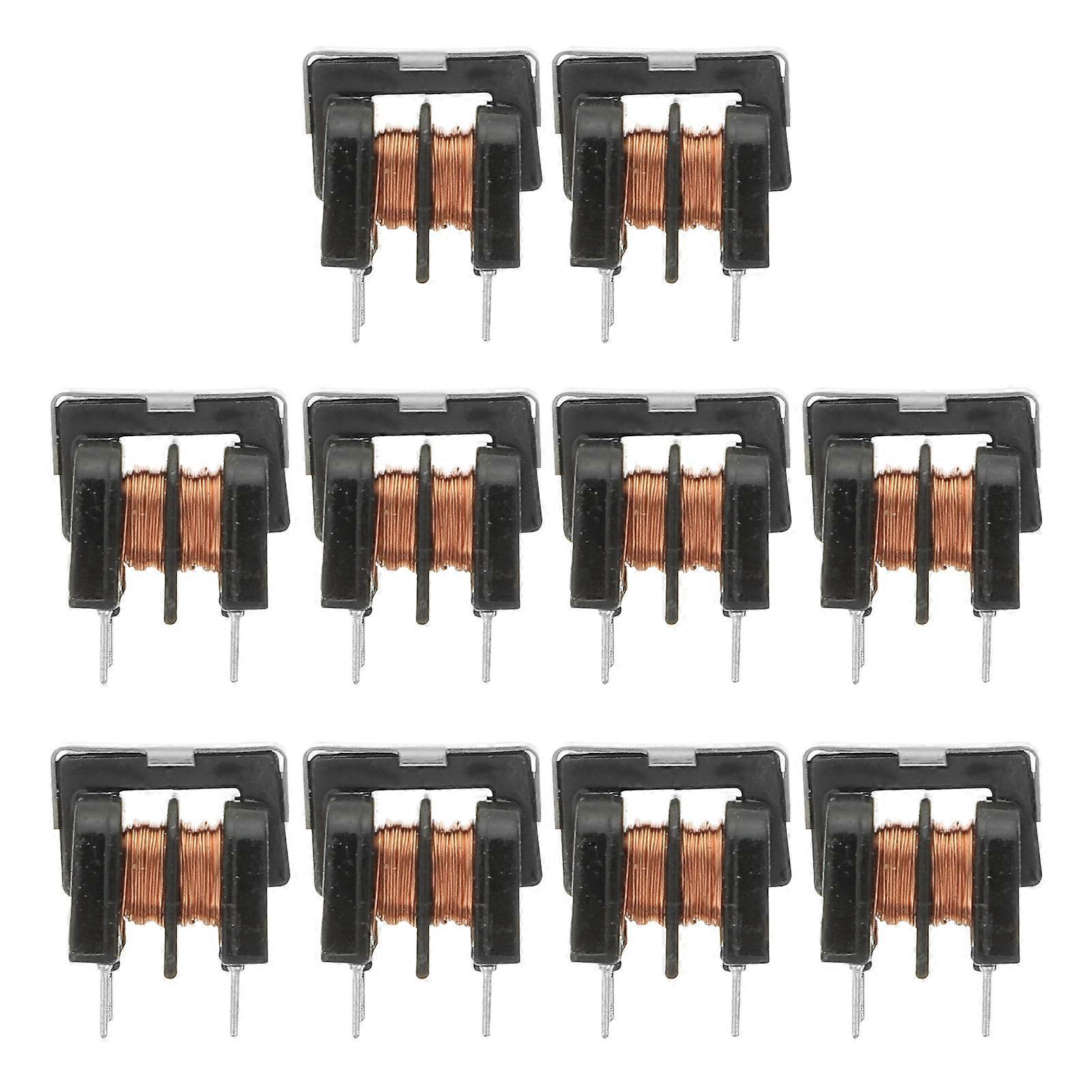 10 Stück Gleichtakt-induktivitätsfilter, Langlebige Induktivitätsfilter, Uu9.8 Rastermaß 7x8mm, 10mh-2x1.8cm-black