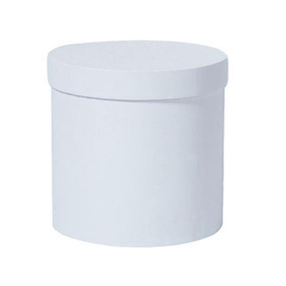 Blumengeschenkbox, Verpackungskarton, Runder Blumeneimer-14x14cm-white
