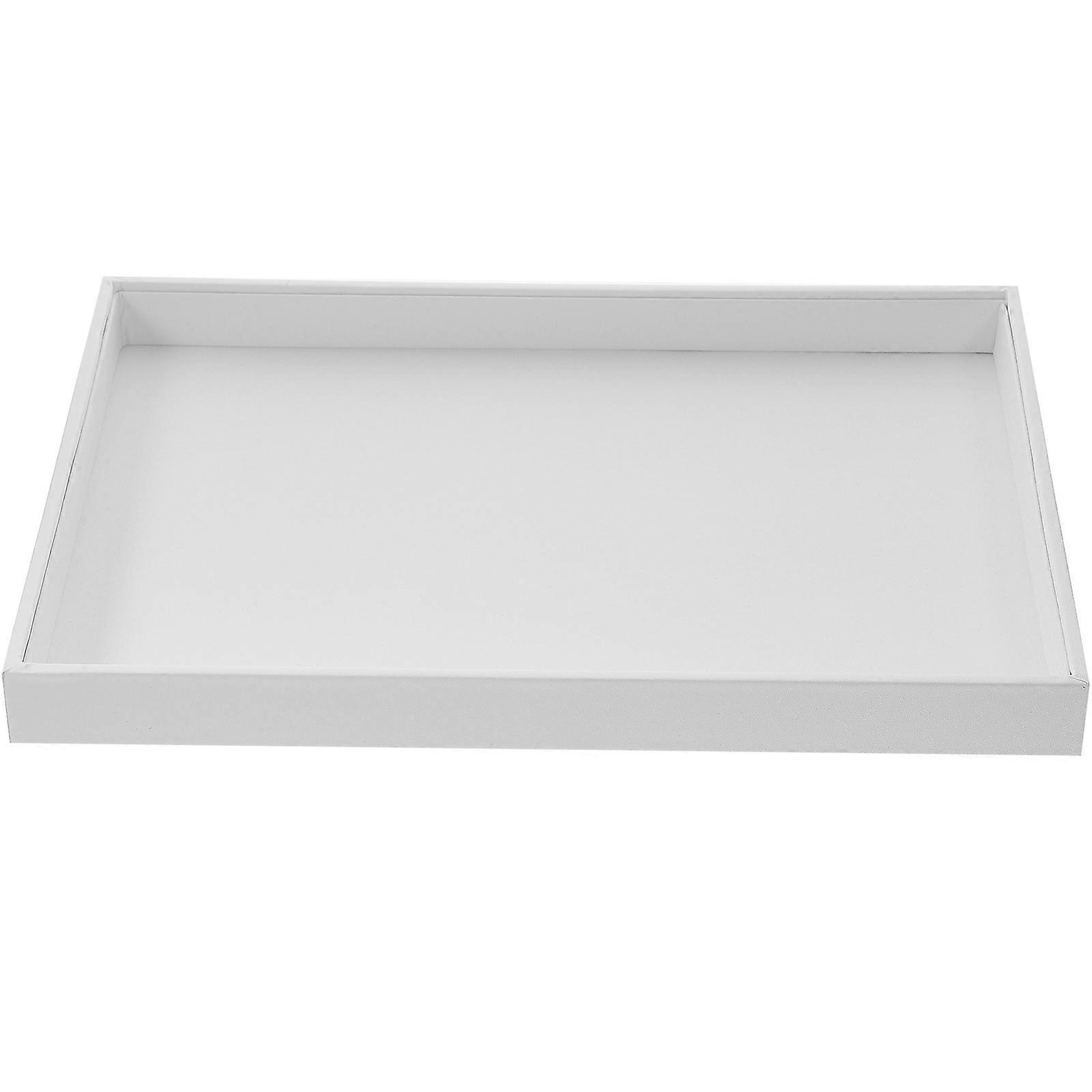 Stapelbares Schmucktablett Aus Pu-leder, Schmuckschubladen-organizer, Aufbewahrungstablett Für Ringe Und Ohrringe-35x24x3cm-white 1