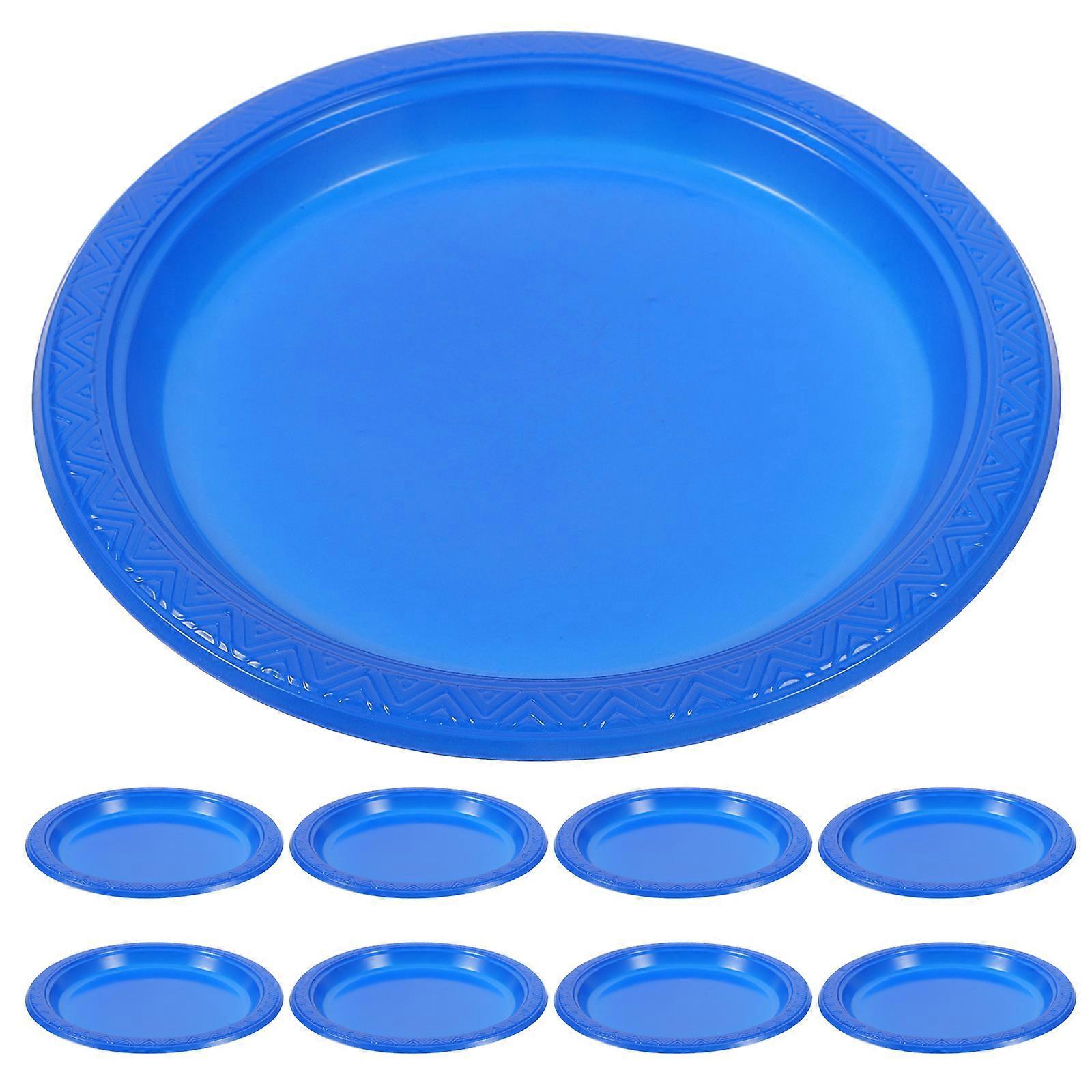 20 Partyteller, Einweg-obstteller Für Den Haushalt, Camping, Grillen, Festivals Und Geburtstage-17.50x17.50x1.50cm-blue