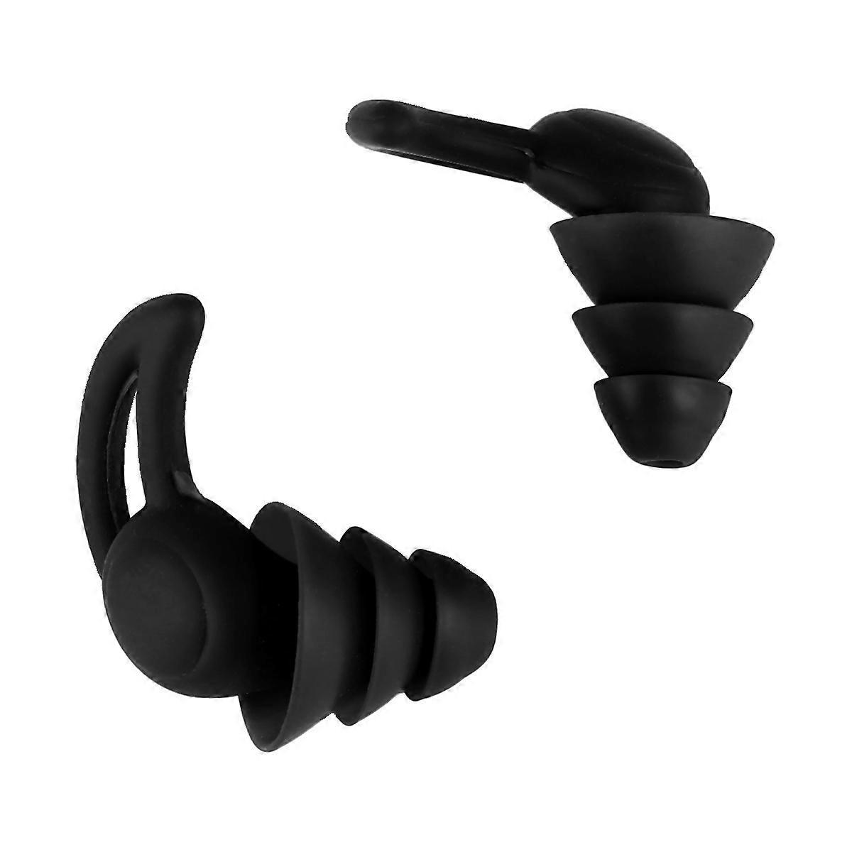 Paar Geräuschdämpfende Ohrstöpsel, Waschbare Silikon-ohrstöpsel-3x2cm-black